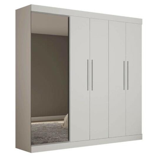 Guarda Roupa Com Sapateira Porta Espelho Magnífico Gelius Branco