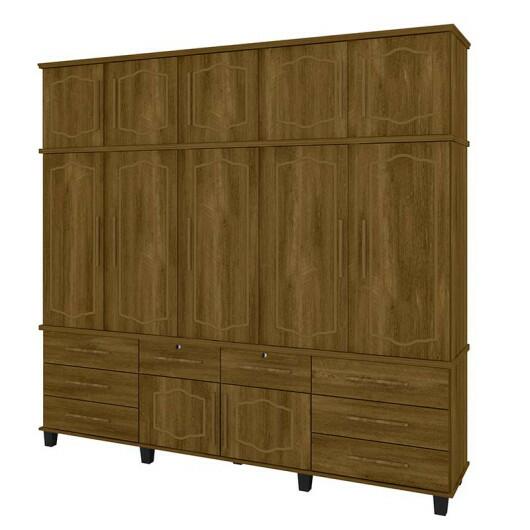 Guarda Roupa 5 Portas Diamante 2.4 Fabrimoveis Imbuia