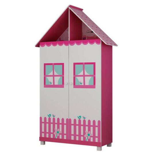 Guarda Roupa Casinha Infantil 2 Portas Gelius Pink Plock