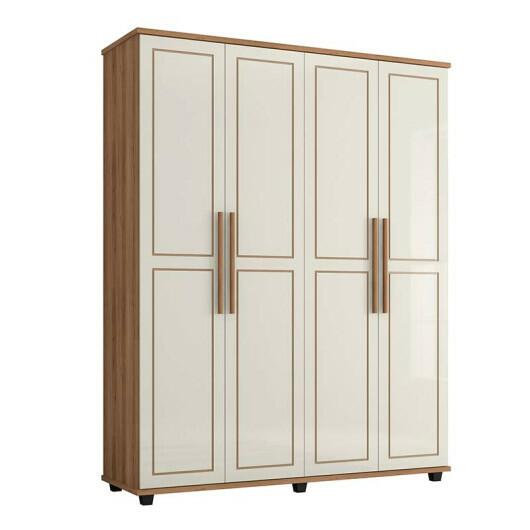 Guarda Roupa 4 Portas 1.8 Versátil Fabrimoveis Freijo/Off White