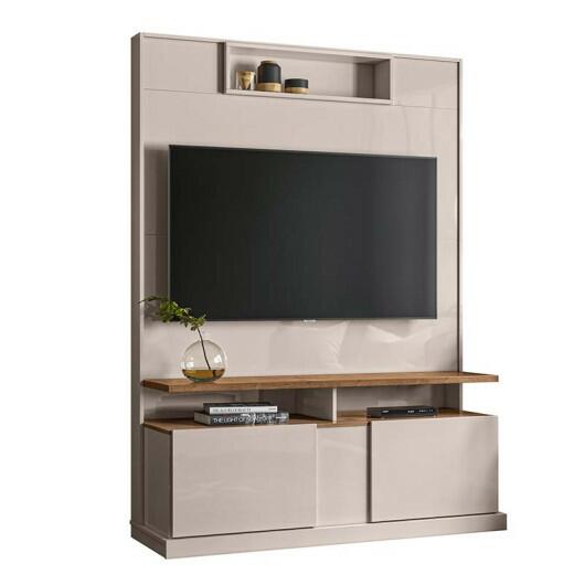 Estante Para TV 55 Polegadas Alabama 1.3 Lukaliam Off White/Canela