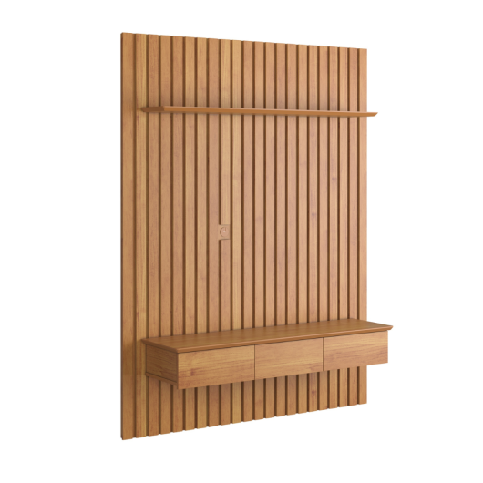 Home Painel Ripado Pequeno 138x180cm Para TV 50 Antares 1.4 Patrimar Cinamomo