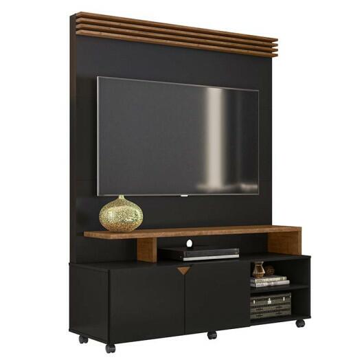 Home Sala Para TV Até 55 Pol Berlim 1.36 Lukaliam Preto/Canela