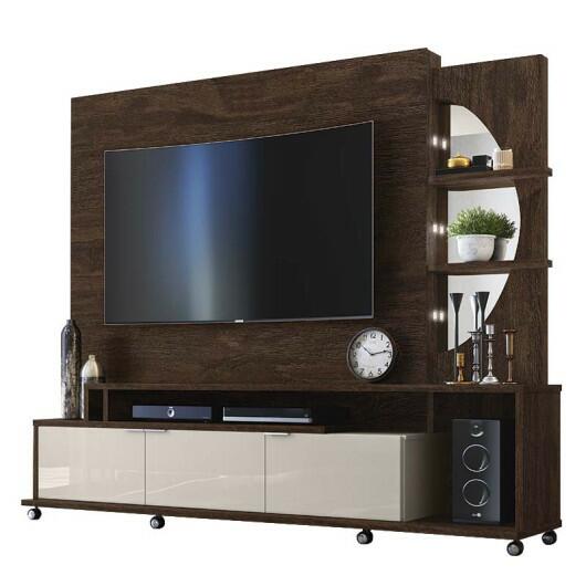 Estante Home Para TV 55 Polegadas Elegance 2.1 Lukaliam Noce/Off White