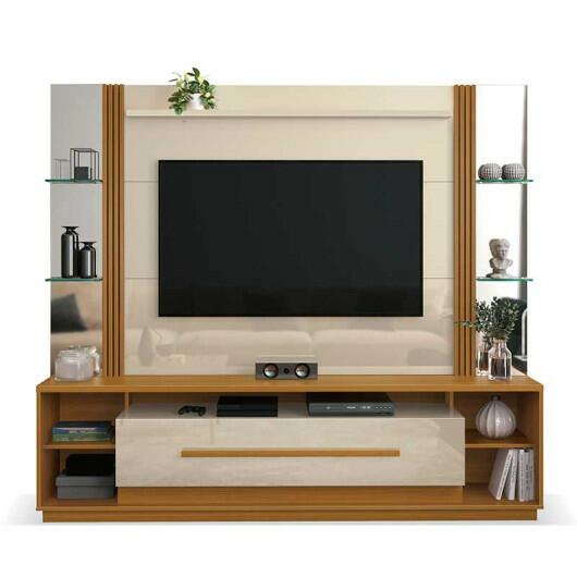 Estante Home Para TV 60 Polegadas Império EDN Off White/Cedro