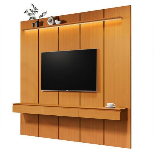 Home Suspenso 225x216cm 3 Gavetas Para TV 85¨ Estone 2.25 EDN Cedro
