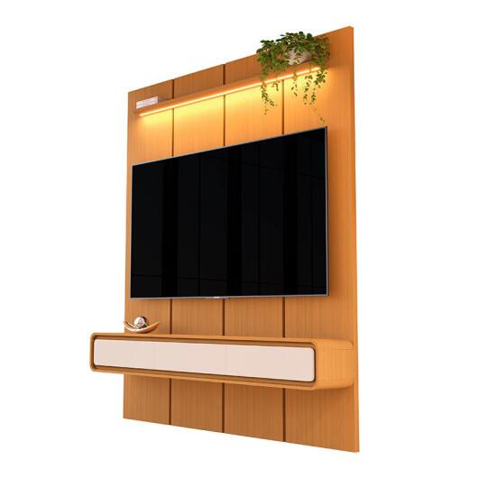 Home Suspenso 180x216cm 3 Gavetas Para TV 75¨ Milano 1.8 EDN Cedro/Cedro Off White