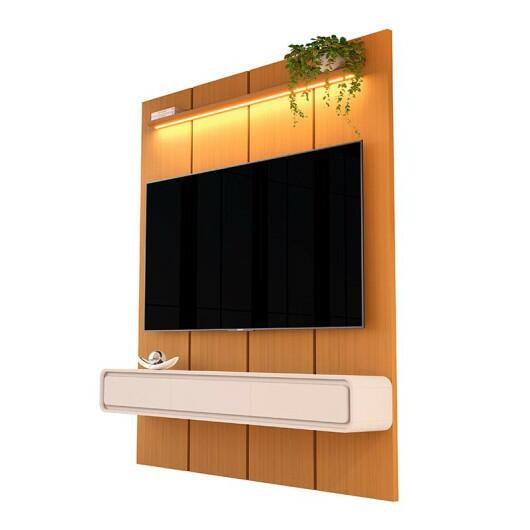 Home Suspenso 180x216cm 3 Gavetas Para TV 75¨ Milano 1.8 EDN Cedro/Off White