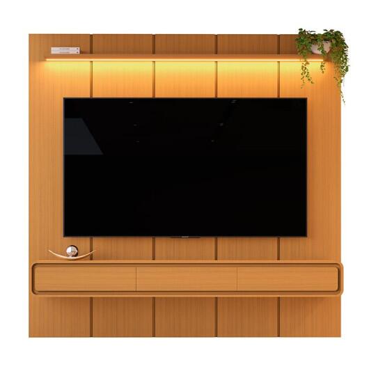 Home Suspenso 225x216cm 3 Gavetas Para TV 85¨ Milano 2.25 EDN Cedro