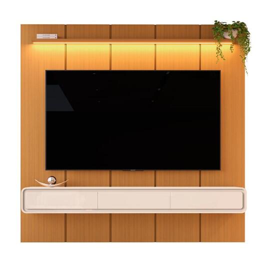 Home Suspenso 225x216cm 3 Gavetas Para TV 85¨ Milano 2.25 EDN Cedro/Off White