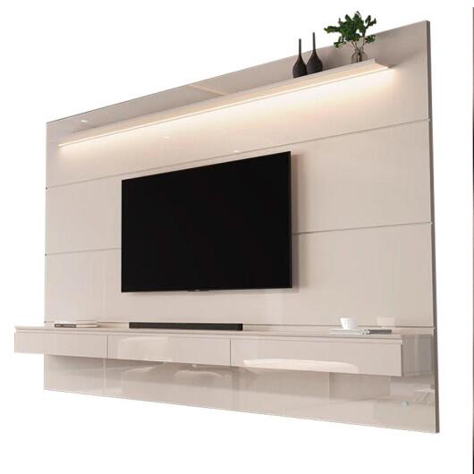 Home Painel Para TV 85¨ Com LED 218cm 3 Gavetas Norton 2.2 EDN Off White