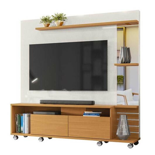 Home Sala Para TV 55 Polegadas Savana 1.8 Lukaliam Off White/Tauari