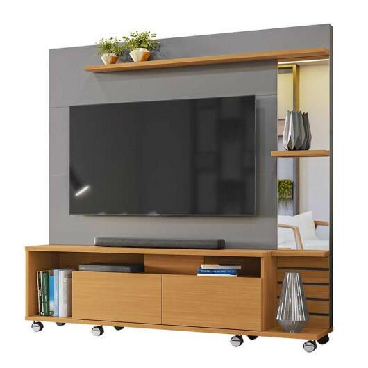 Home Sala Para TV 55 Polegadas Savana 1.8 Lukaliam Cinza/Tauari