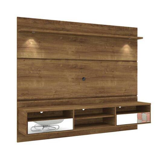 Home Suspenso Para TV 60 Angra Com Espelho Mirarack Canela