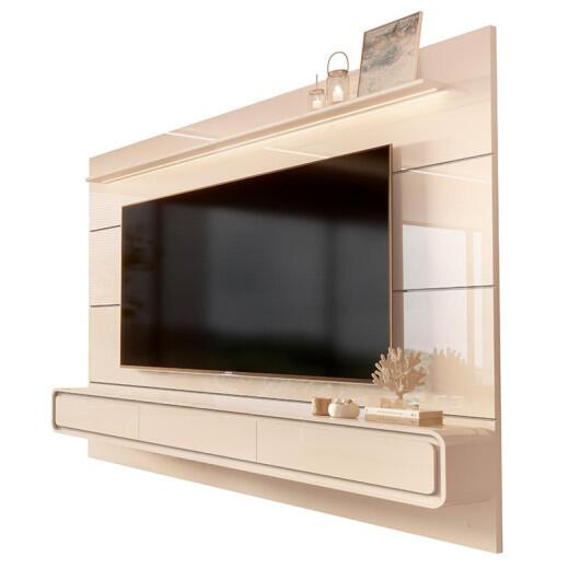 Home Painel Suspenso 218cm Para TV 85¨ Gavetas LED Boaz 2.2 EDN Off White