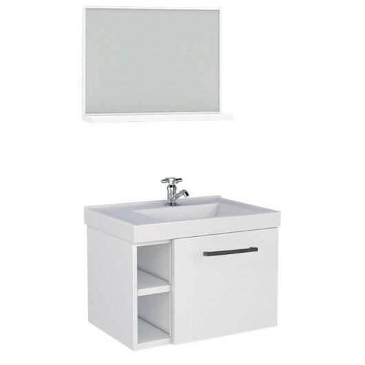 Conjunto Para Banheiro Aço Gabinete com Espelho Amora 50 Cozimax Branco