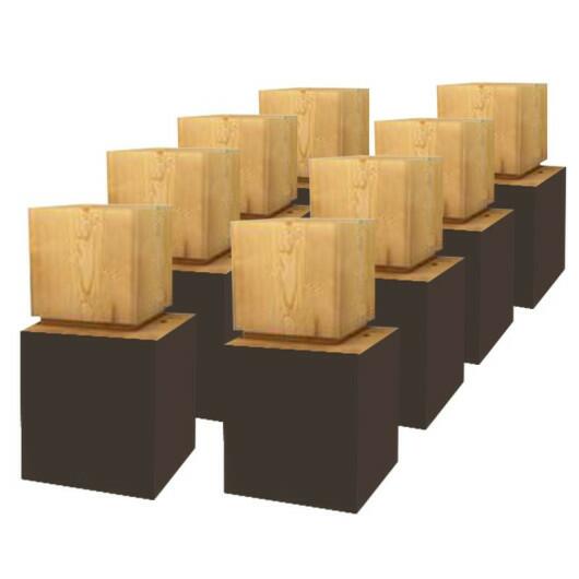 Kit 08 Pés de Madeira Munique Gelius Preto