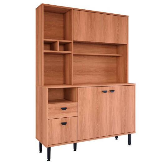 Kit Cozinha Compacta Completa 120x180cm 4 Portas 2 Gavetas Agata 1.2 Lukaliam Jequitiba