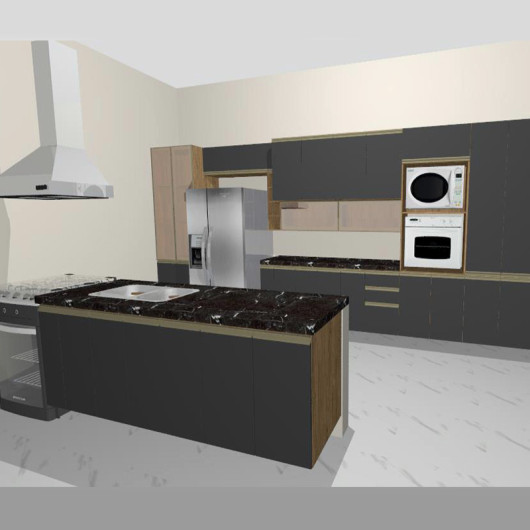 Projeto Maria Cozinha Gold Hanover/Cinza