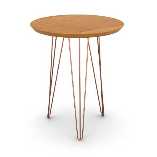 Mesa de Apoio Redonda Pés de Ferro 53 x 53 x 62 Evolution Patrimar Cinamomo
