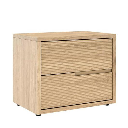 Mesa de Cabeceira 2 Gavetas Cava 100% MDF Concept Robel Hanover Frisado
