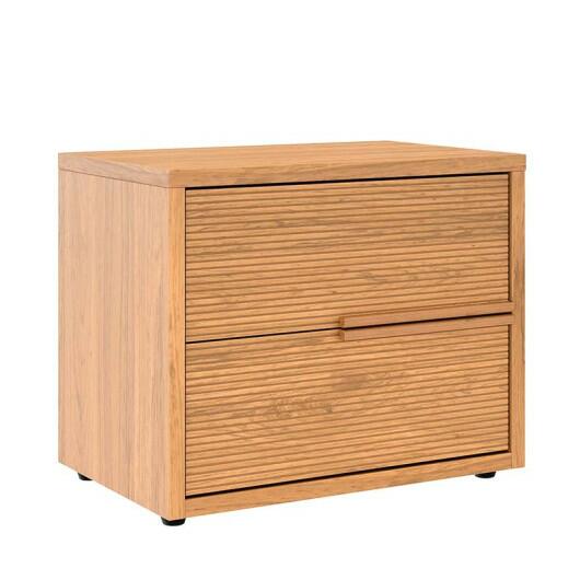 Mesa de Cabeceira 2 Gavetas Puxadores 100% MDF Concept Robel Freijo Frisado