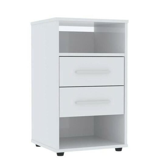 Mesa de Cabeceira com 2 Gavetas Monet Mirarack Branco