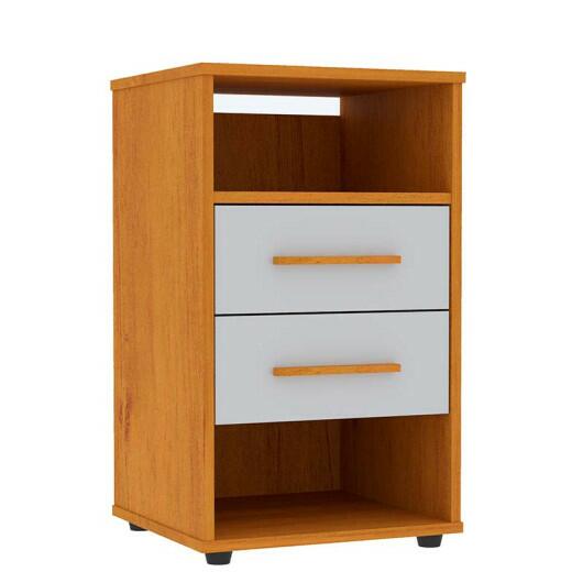 Mesa de Cabeceira 2 Gavetas Monet Mirarack Cedro/Off White
