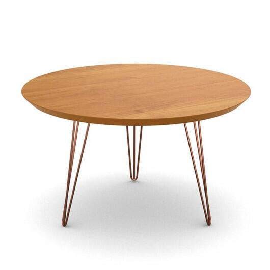 Mesa de Centro Redonda Pés de Ferro 67 x 67 x 38 Evolution Patrimar Cinamomo