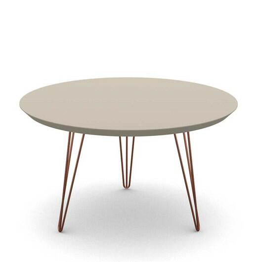 Mesa de Centro Redonda Pés de Ferro 67 x 67 x 38 Evolution Patrimar Off White