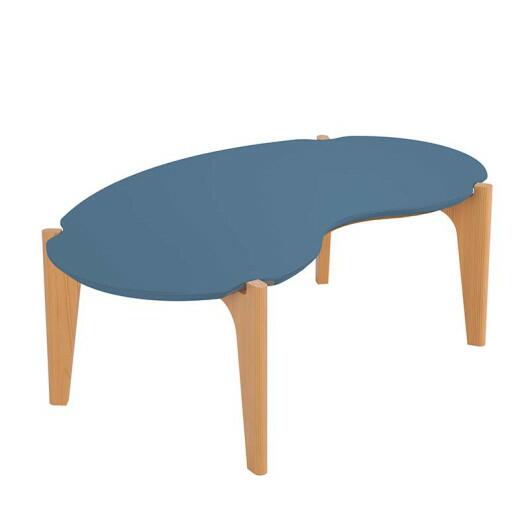 Mesa de Centro MDF Usinado Florida 105cm Lukaliam Azul Lord/Freijo