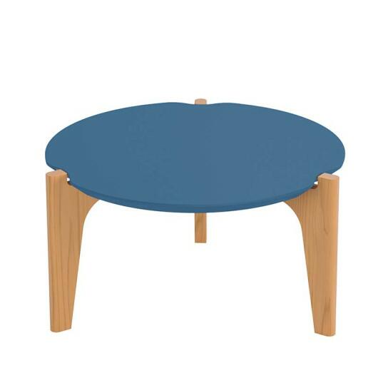 Mesa de Centro MDF Usinado Florida 55cm Lukaliam Azul Lord/Freijo