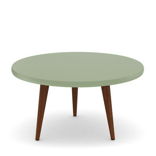 Mesa de Centro Redonda Retrô Pés Palito 67 x 67 x 38 Legs Patrimar Alecrim