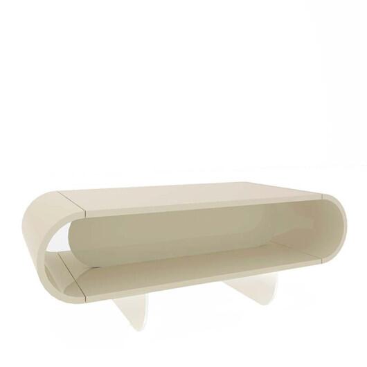 Mesa de Centro Design Exclusivo Nobre Pés de Vidro Gelius Off White