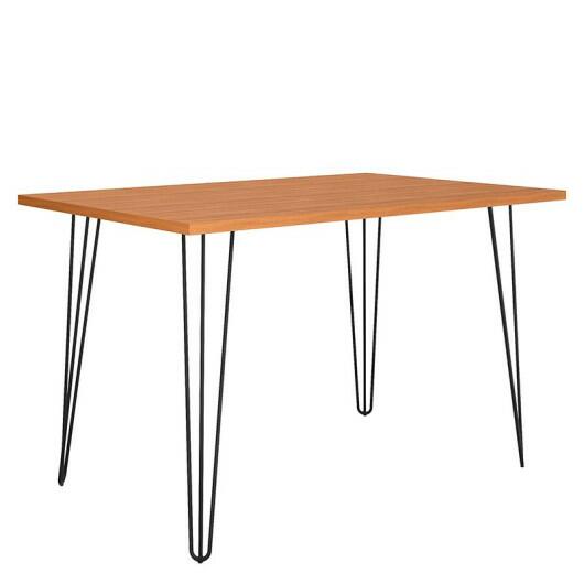 Mesa de Jantar Retangular 120x80 Pés Ferro Wood EAX Móveis Naturale