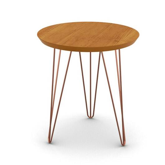 Mesa Lateral Redonda Pés de Ferro 44 x 44 x 47 Evolution Patrimar Cinamomo