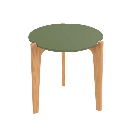Mesa Lateral MDF Usinado Florida 50cm Lukaliam Verde Floresta/Freijo
