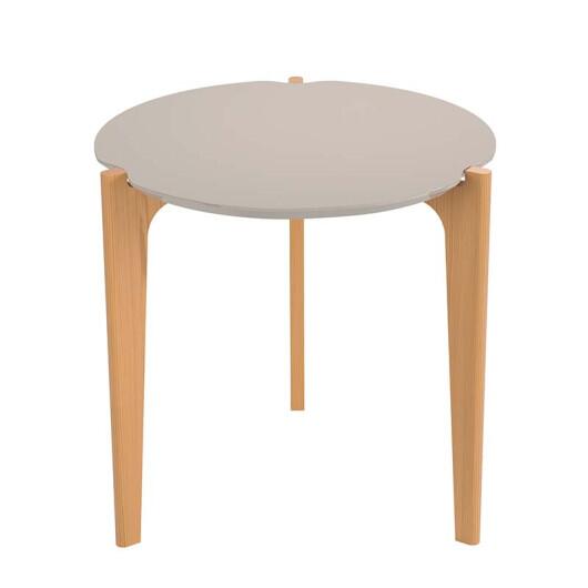 Mesa Lateral MDF Usinado Florida 60cm Lukaliam Off White/Freijo