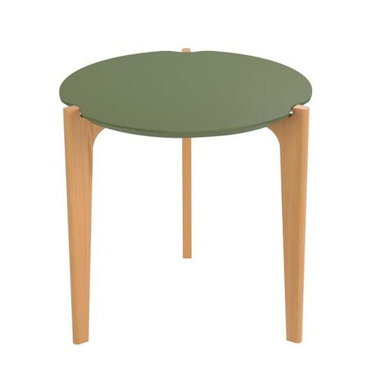 Mesa Lateral MDF Usinado Florida 60cm Lukaliam Verde Floresta/Freijo