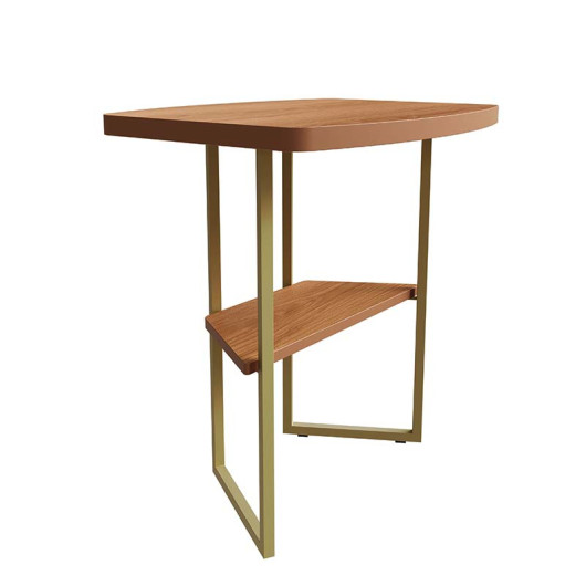 Mesa Lateral Grande Pés de Ferro 50cm Lile Lukaliam Jequitiba/Off White