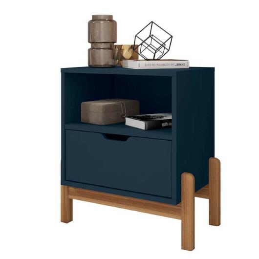 Mesa de Cabeceira 1 Gaveta 1 Nicho 52cm x 58cm Antares Casa D Azul