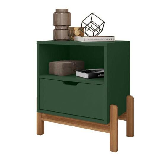 Mesa de Cabeceira 1 Gaveta 1 Nicho 52cm x 58cm Antares Casa D Verde