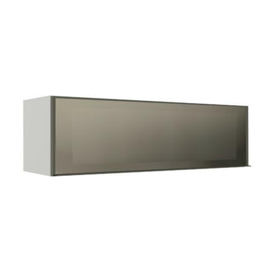 Módulo Armário Aéreo 120cm 1 Porta Basculante Vidro Reflecta Cozinha Modulada Robel Branco