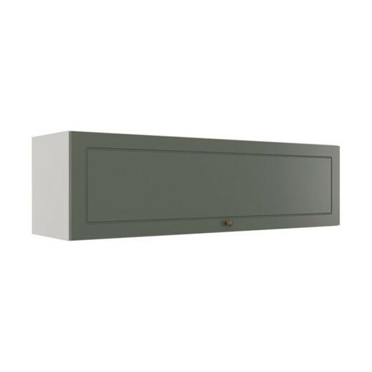 Módulo Armário Aéreo 120cm 1 Porta Basculante 100% MDF Cozinha Provence Robel Branco/Salvia Matte