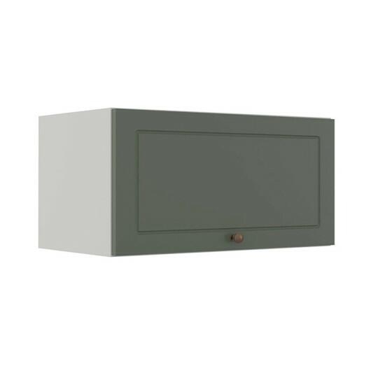Módulo Armário Aéreo 70cm 1 Porta Basculante 100% MDF Cozinha Provence Robel Branco/Salvia Matte