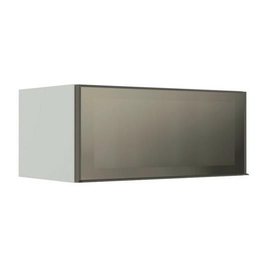 Módulo Armário Aéreo 80cm 1 Porta Basculante Vidro Reflecta Cozinha Modulada Robel Branco