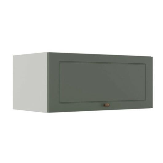 Módulo Armário Aéreo 80cm 1 Porta Basculante 100% MDF Cozinha Provence Robel Branco/Salvia Matte