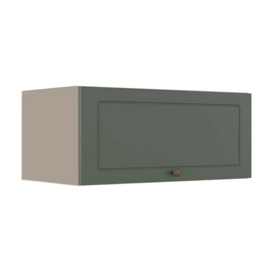 Módulo Armário Aéreo 80cm 1 Porta Basculante 100% MDF Cozinha Provence Robel Fendi/Salvia Matte