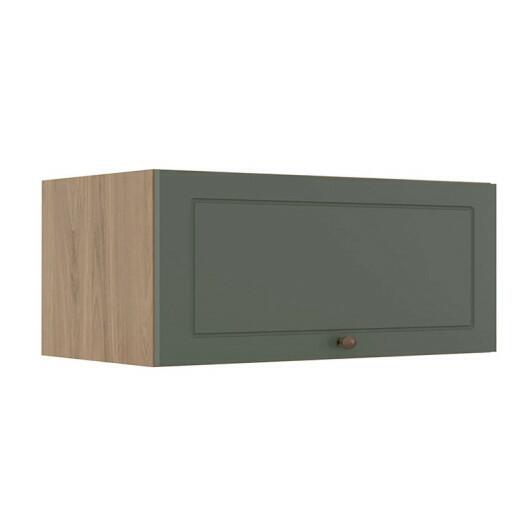 Módulo Armário Aéreo 80cm 1 Porta Basculante 100% MDF Cozinha Provence Robel Hanover/Salvia Matte
