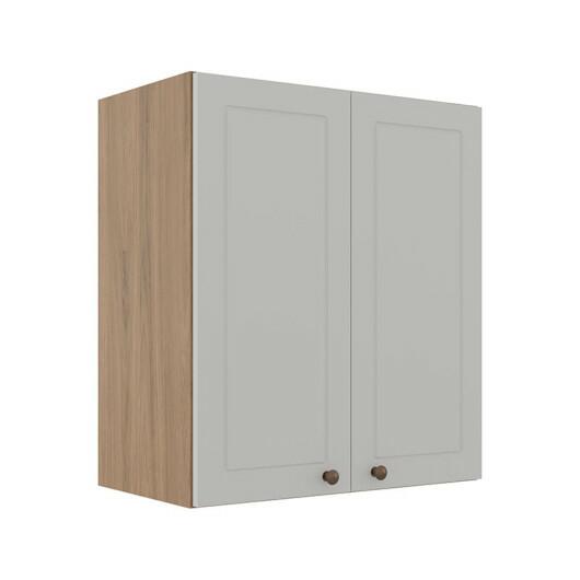 Módulo Armário Aéreo 68x60x34cm 2 Portas 100% MDF Cozinha Modulada Provence Robel Hanover/Branco Matte